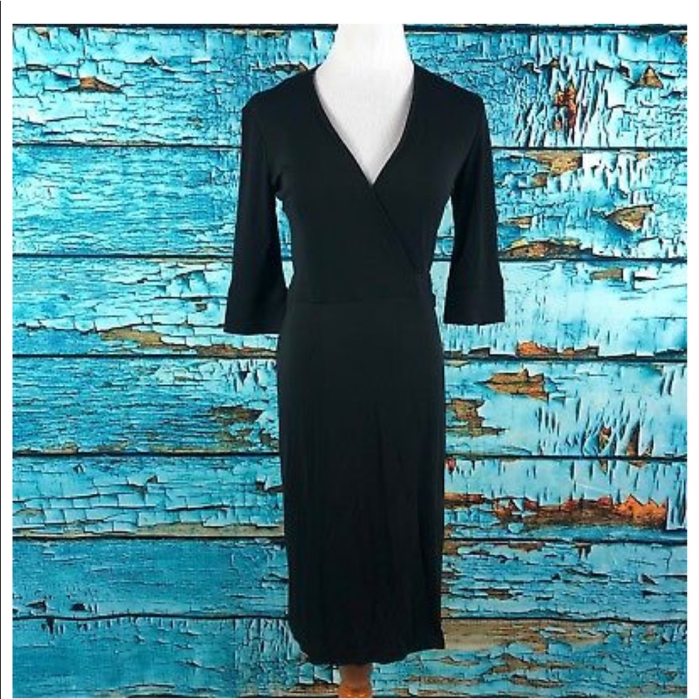 Dian Von Furstenberg black wrap dress, size 4